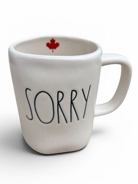 Rae Dunn SORRY Mug Canadian Exclusive Maple Leaf